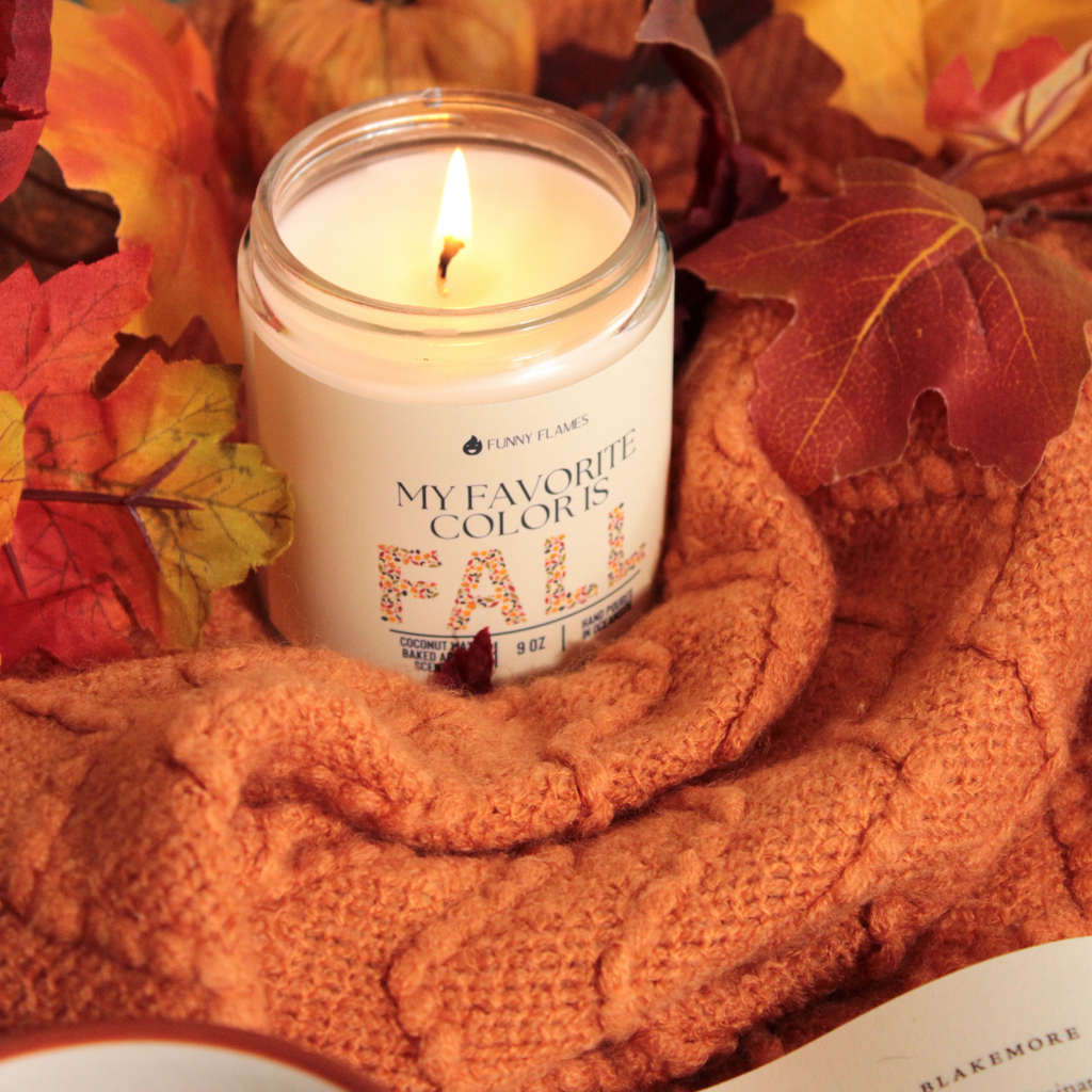 my favorite color is fall home candle gift idea