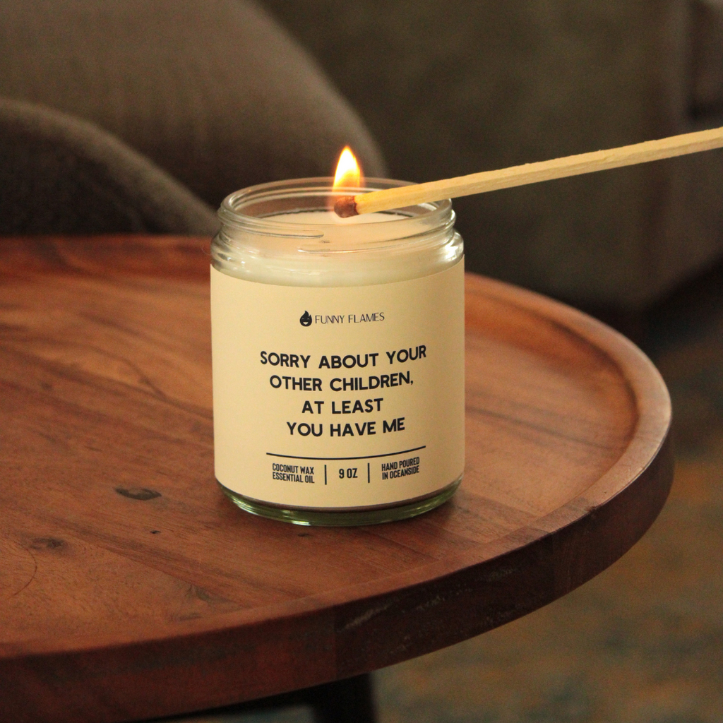 sassy gift candle text for parents, mom or dad